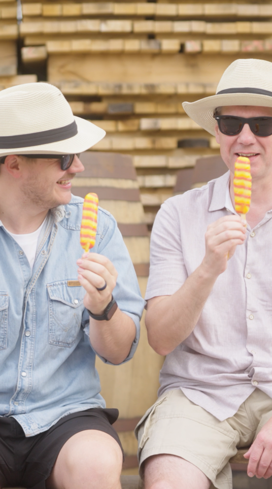 Gordon and Marc Having an Ice Lolly in Jerez