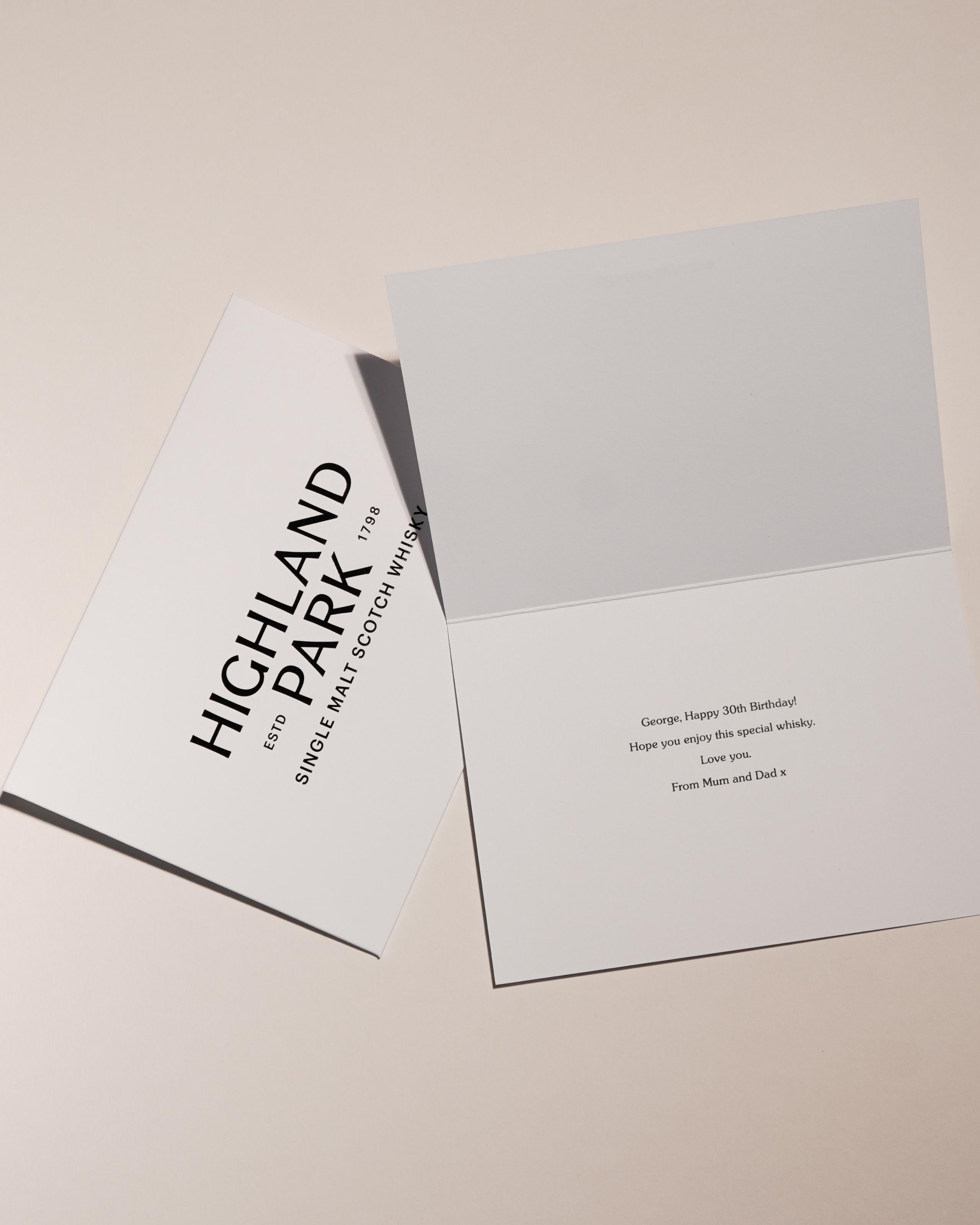Highland Park Gift Note Message - Happy Birthday