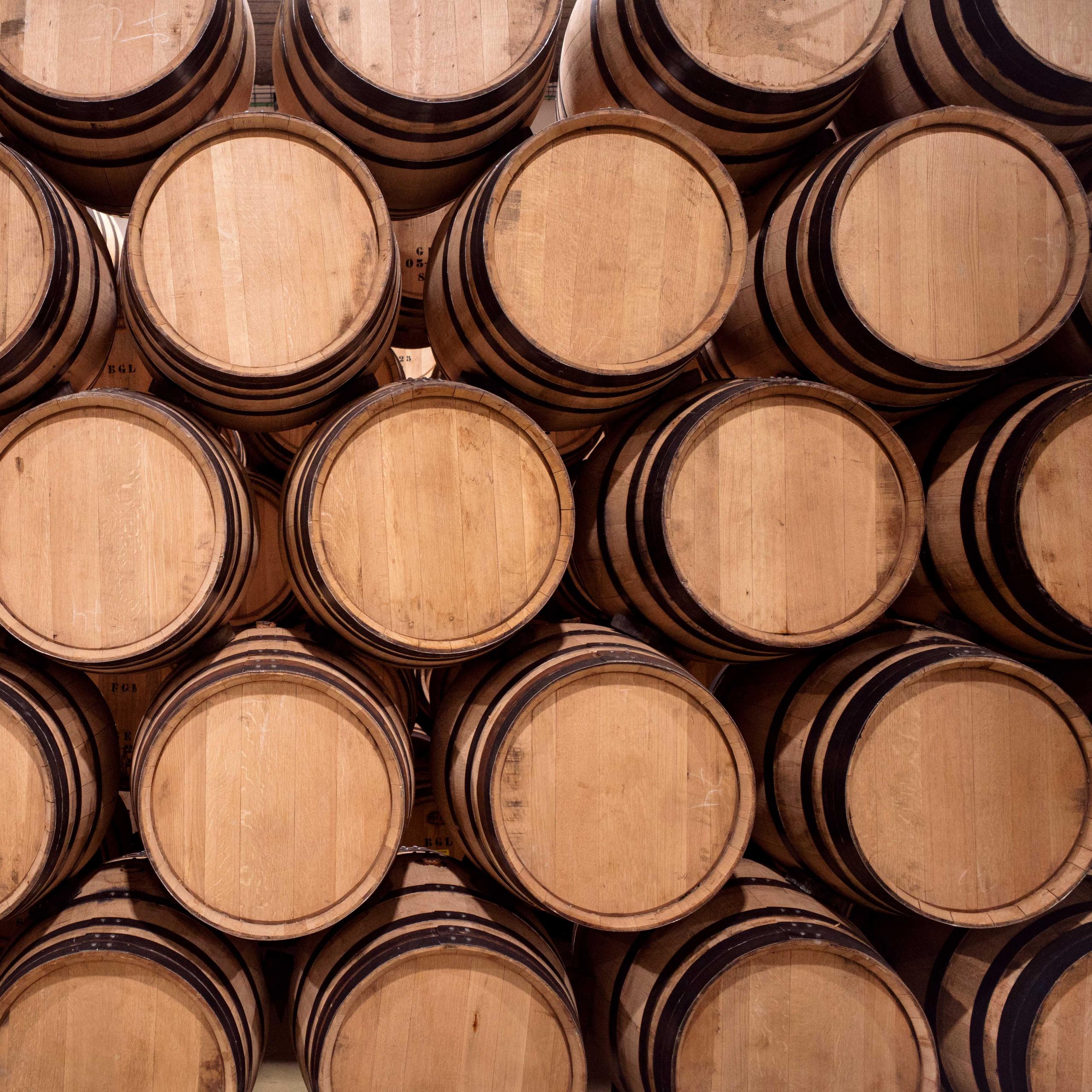 Casks on top of one another