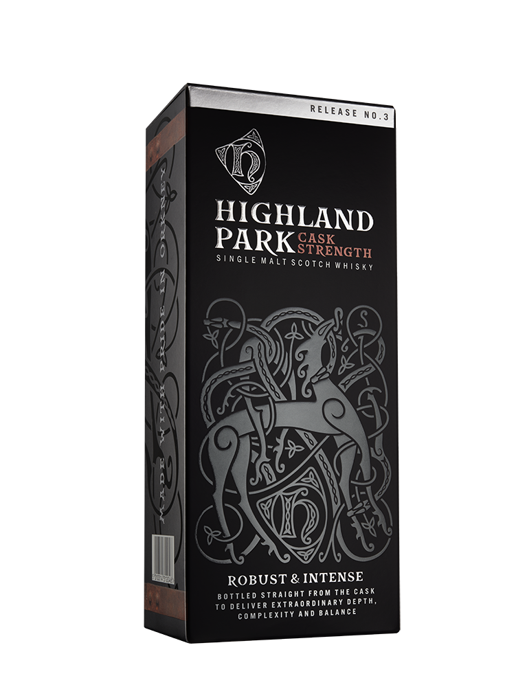 Front view of the Highland Park Cask Strength Release No.3 Box