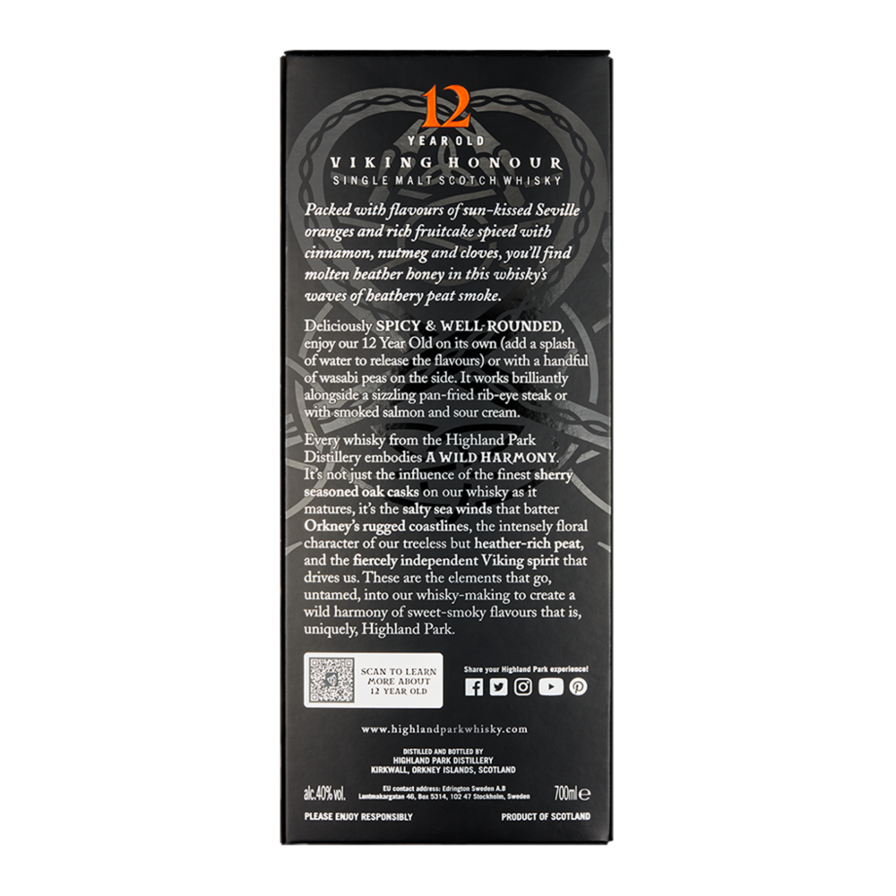 Highland Park 12 Year Old carto rear view 