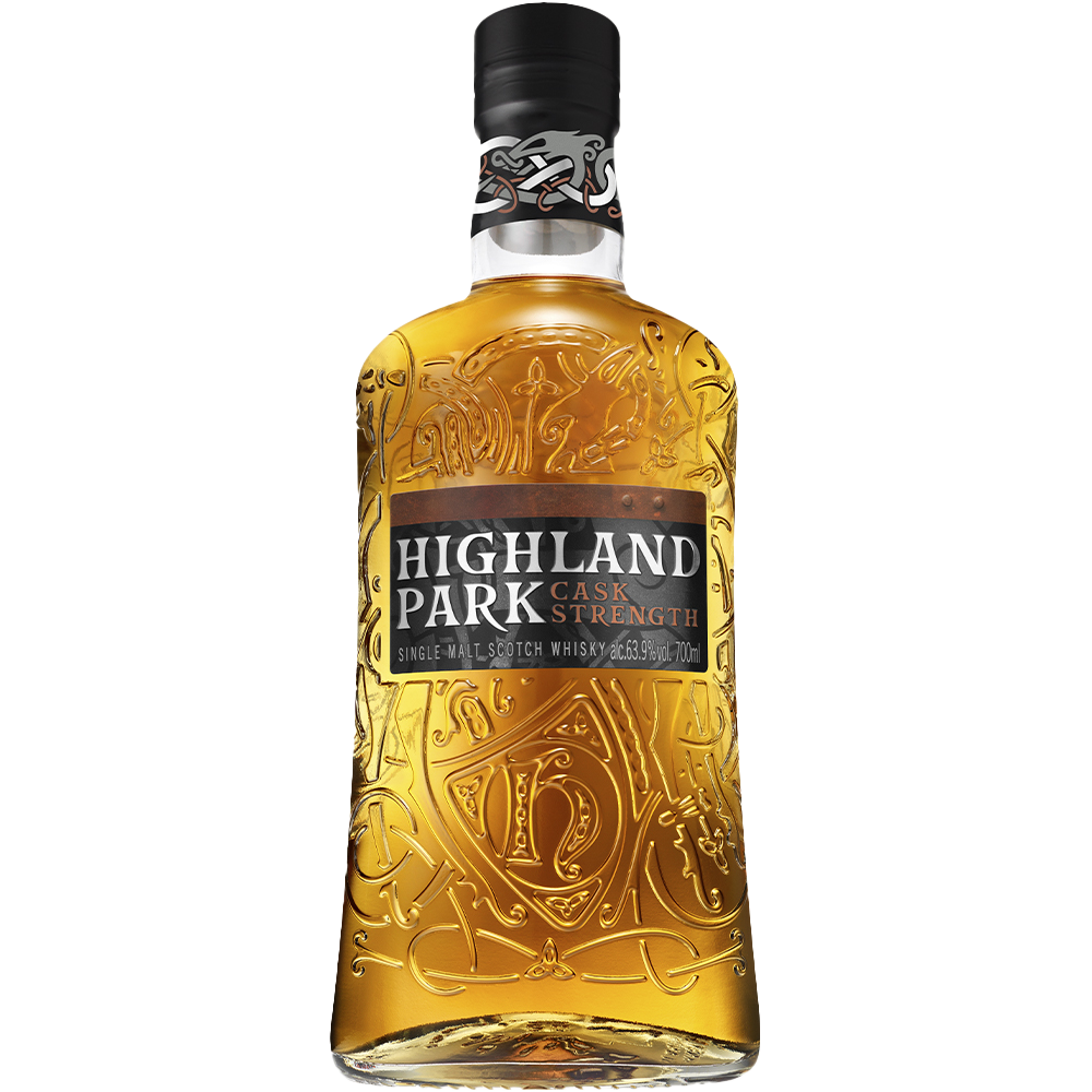 Highland Park Cask Strength 2 bottle with urnes design 