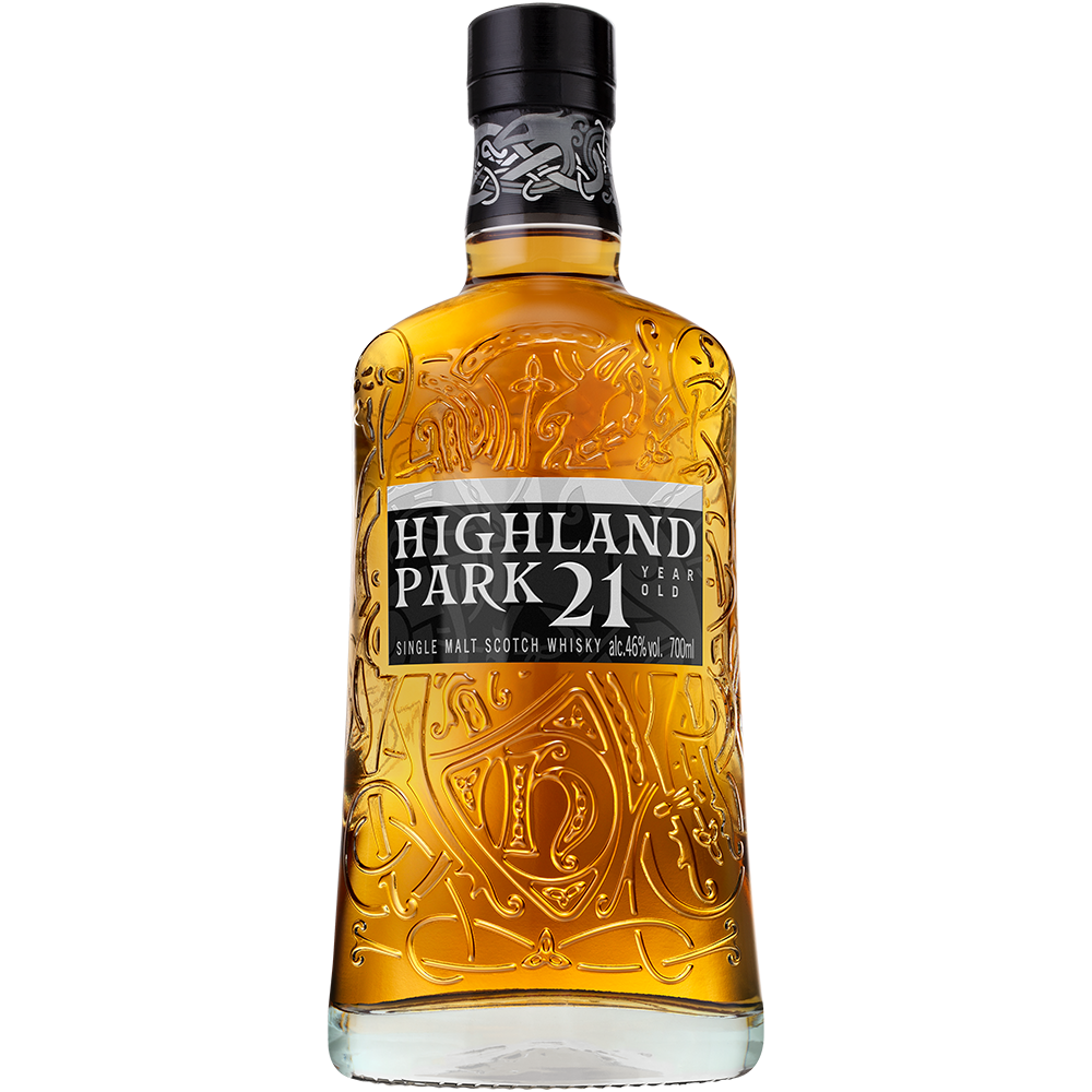 Highland Park 21 Year Old 2022 bottle with urnes design