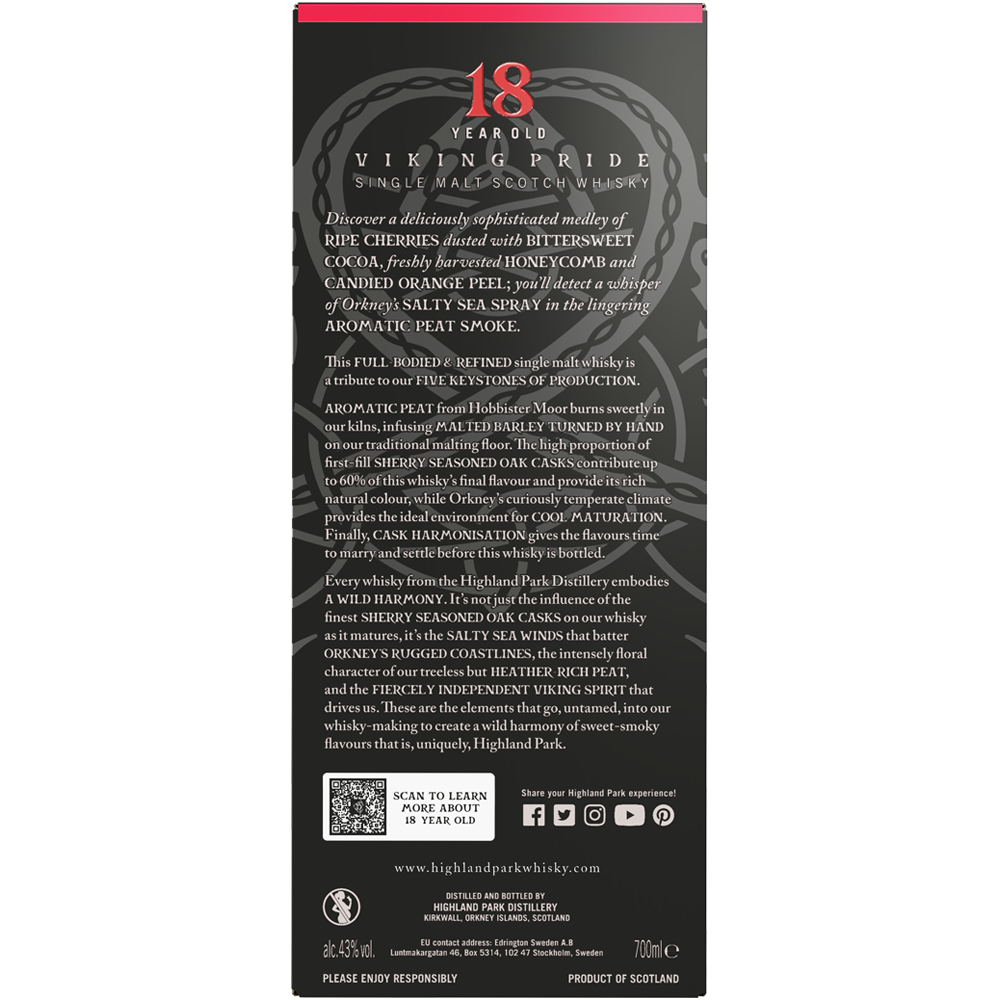 Highland Park 18 Year Old Back of Pack