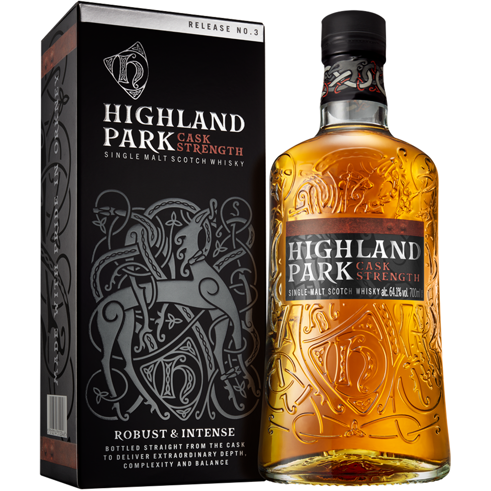 Highland Park Whisky Cask Strength edition with bottle unboxed