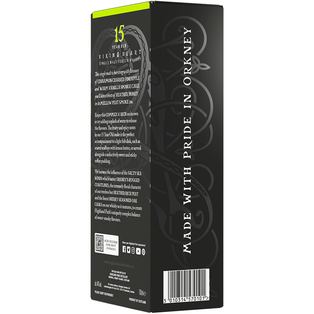Highland Park 15 Year Old left side of carton 