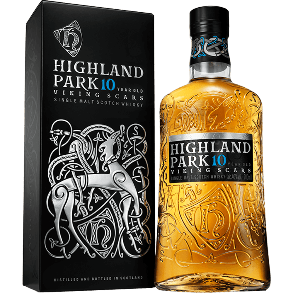 Highland Park 10 Year Old Single Malt Whisky bottle and box