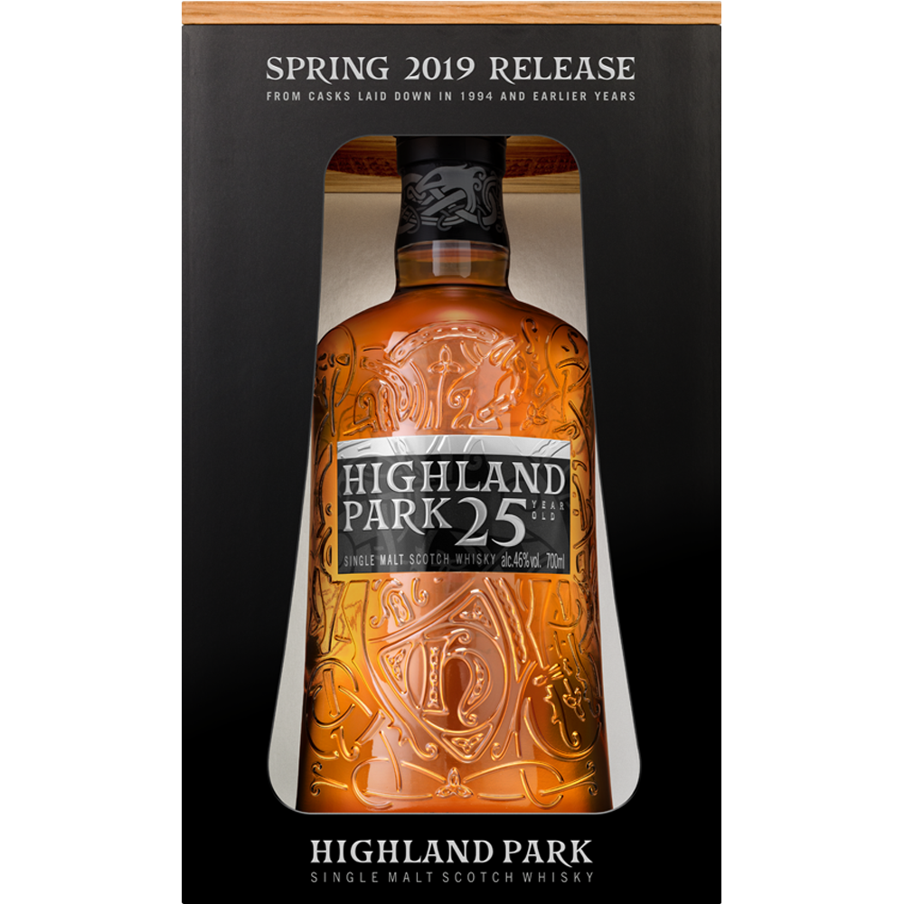Gift boxed of Highland Park 25 Year Old Spring 2019 Release Single Malt Whisky 