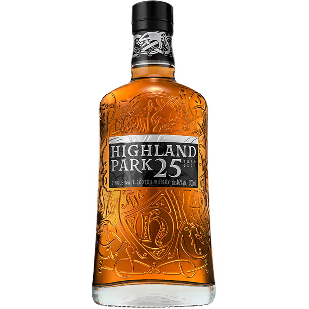 Nordic pattern bottle of Highland Park 25 Year Old Spring 2019 Release Single Malt Whisky 