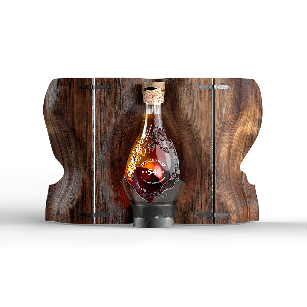 Highland Park 54 Year Old single malt whisky box and bottle 