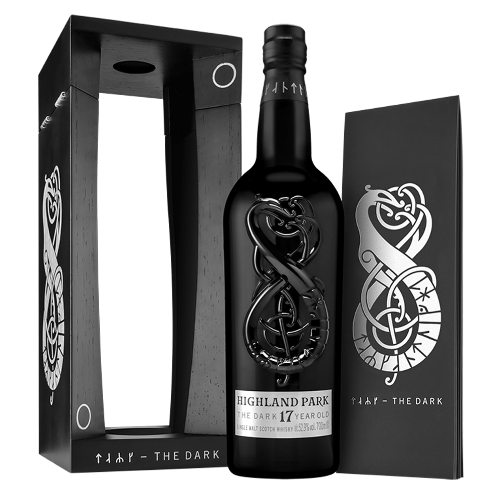 Highland Park The Dark 17 Year Old Single Malt Whisky, box and booklet