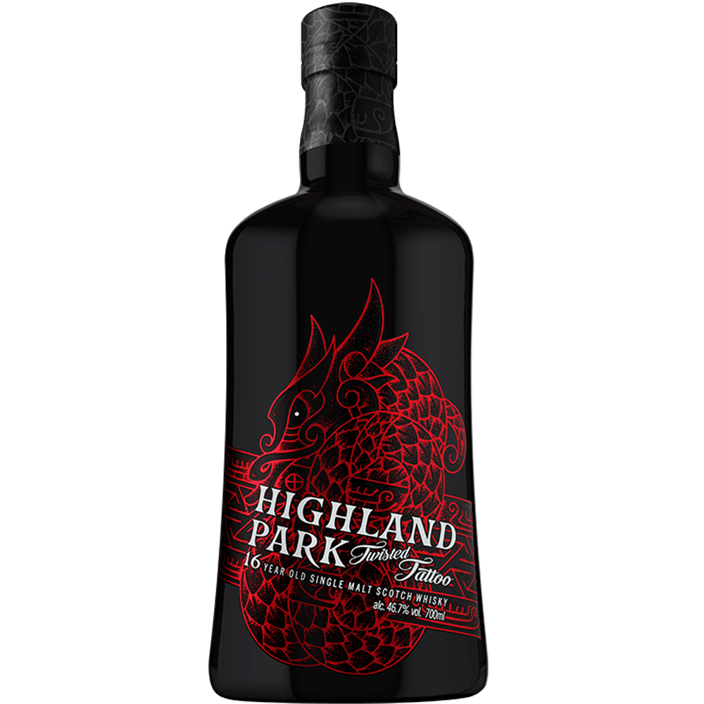 Highland Park Twisted Tattoo 16 Year Old Single Malt Whisky single bottle