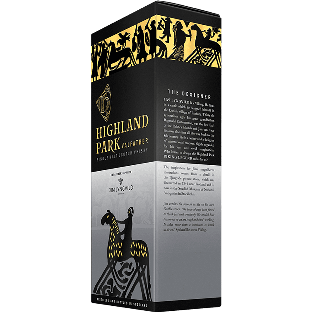 Highland Park Valfather Single Malt Whisky side view of carton