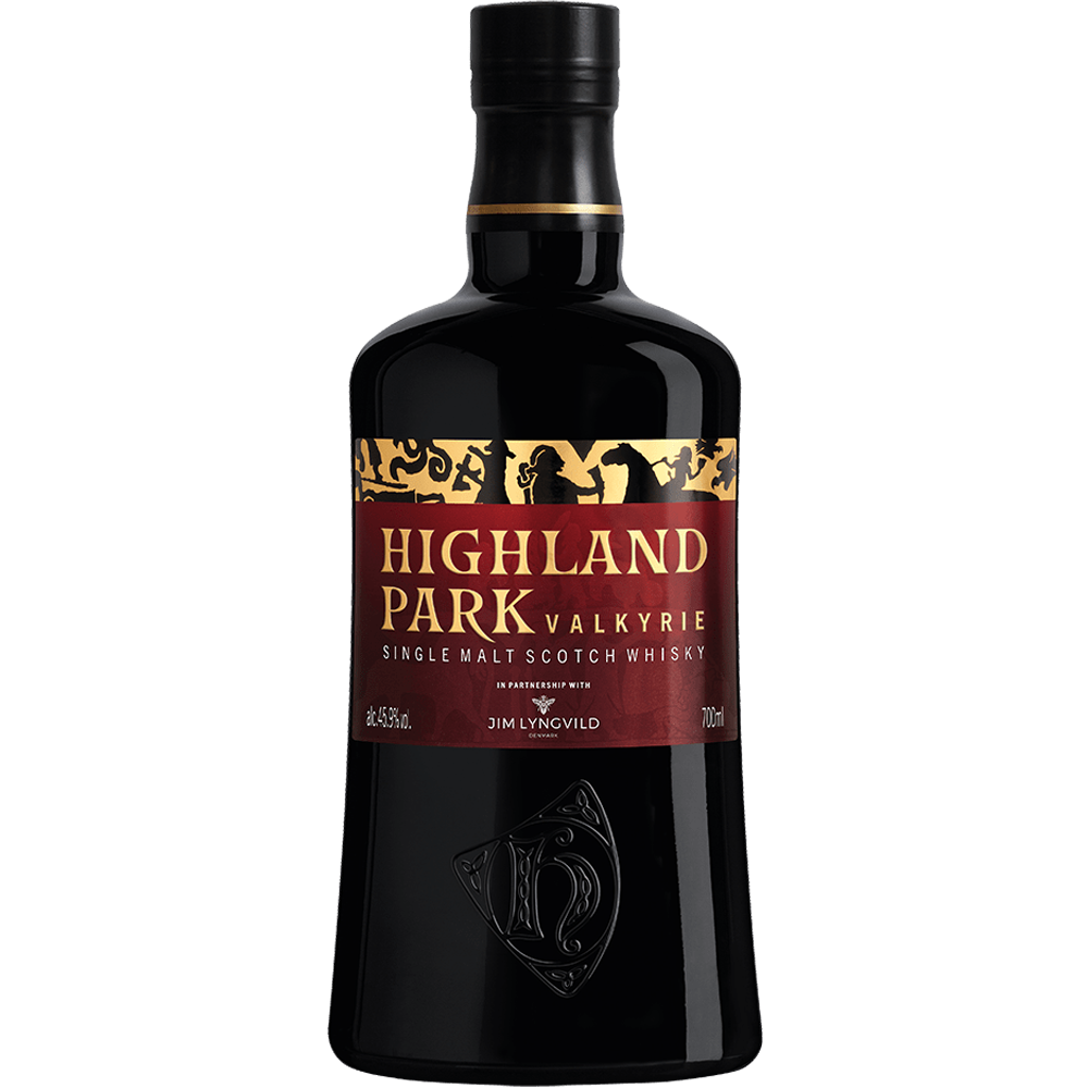 Highland Park Valkyrie Single Malt Whisky, bottle on white background