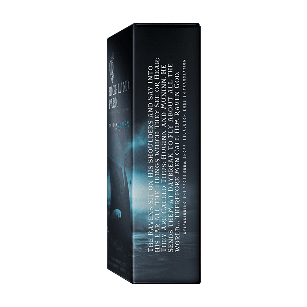Highland Park Voyage of the Raven Single Malt Whisky right side of carton